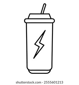 energy drink vector thick line icon on white backgrount.