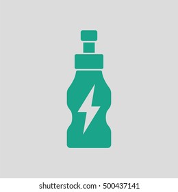 Energy drinks bottle icon. Gray background with green. Vector illustration.