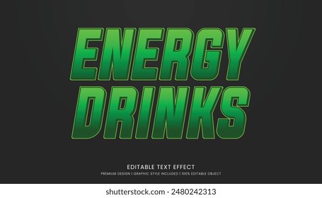 energy drinks editable 3d text effect template bold typography and abstract style drinks logo and brand	