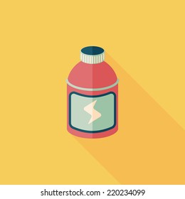 energy drinks flat icon with long shadow,eps10