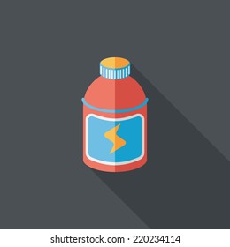 energy drinks flat icon with long shadow,eps10