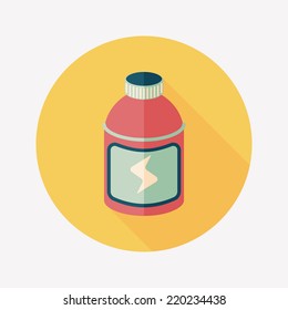 energy drinks flat icon with long shadow,eps10