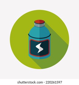 energy drinks flat icon with long shadow,eps10