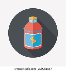 energy drinks flat icon with long shadow,eps10