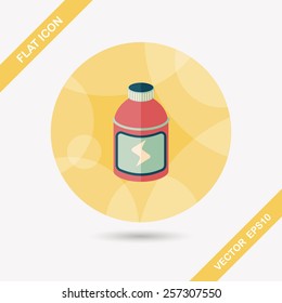 energy drinks flat icon with long shadow,eps10
