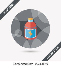 energy drinks flat icon with long shadow,eps10