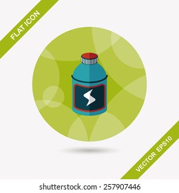 energy drinks flat icon with long shadow,eps10