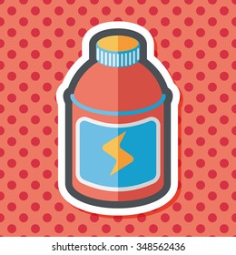 energy drinks flat icon with long shadow,eps10