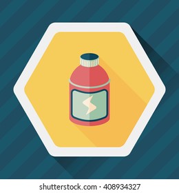 energy drinks flat icon with long shadow,eps10