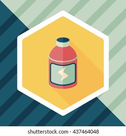 energy drinks flat icon with long shadow,eps10