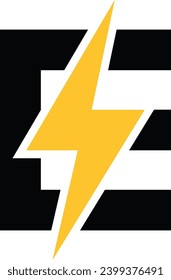 Energy E Letter Logo icon vector