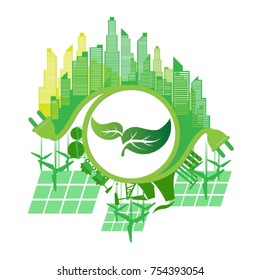 Energy for earth icon and background ,vector illustration.