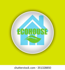 Energy eco icon with the house. Green house. Eco-house