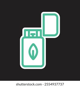 Energy Ecology Icon for any project or infographic. Eco green Lighter Icon