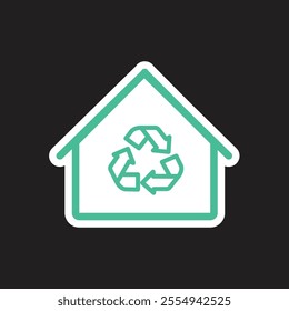 Energy Ecology Icon for any project or infographic. Reuse or Recycling Factory. Sustainable Building