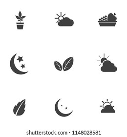 Energy And Ecology Icons, Nature Icons Set - Environment Ecology Element - Eco Plant Sign And Symbols