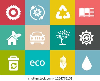 Energy And Ecology Icons, Nature icons set - environment ecology element - eco plant sign and symbols