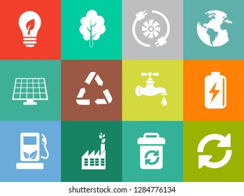 Energy And Ecology Icons, Nature icons set - environment ecology element - eco plant sign and symbols