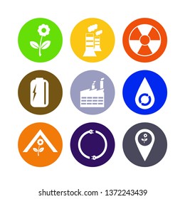 Energy And Ecology Icons, Nature icons set - environment ecology element - eco plant sign and symbols