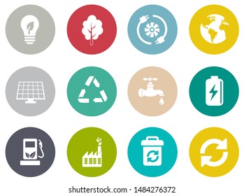 Energy And Ecology Icons, Nature icons set - environment ecology element - eco plant sign and symbols