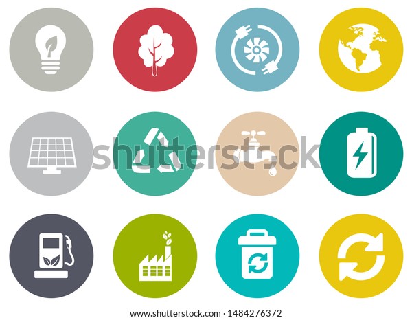 Energy And Ecology Icons,\
Nature icons set - environment ecology element - eco plant sign and\
symbols