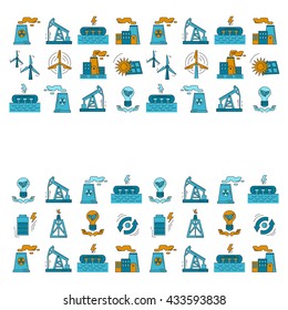 Energy Ecology and Pollution Vector set of icons