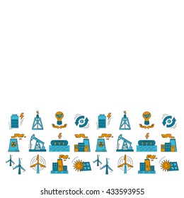 Energy Ecology and Pollution Vector set of icons