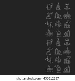Energy Ecology and Pollution Vector set of icons