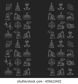 Energy Ecology and Pollution Vector set of icons
