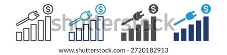 energy economist icon set multiple style