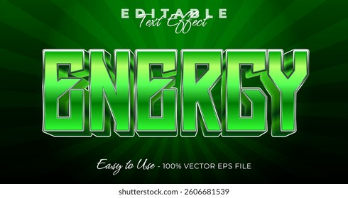 Energy Editable Text Effect, Font Style on graphic style