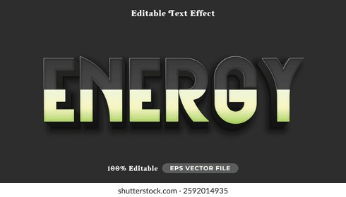 energy editable text effect, text style