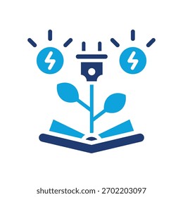 Icono de Educación de energía Ilustración vectorial mixta