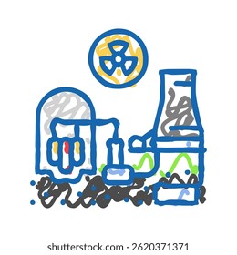 educação energética ícone doodle nuclear esboço vetor. educação energética sinal nuclear. símbolo isolado ilustração