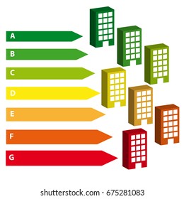 Energy efficience label isolated on white background. Vector illustartion.