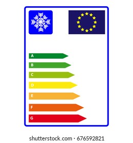 Energy efficience label isolated on white background. Vector illustartion