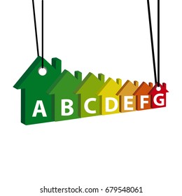 Energy efficience label isolated on white background. Vector illustartion.