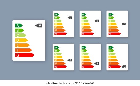 Energiekarte und Hauskonzept. Startsymbol, Vektorgrafik. Sonnenenergie. Grünes Haus. Vektorgrafik.
