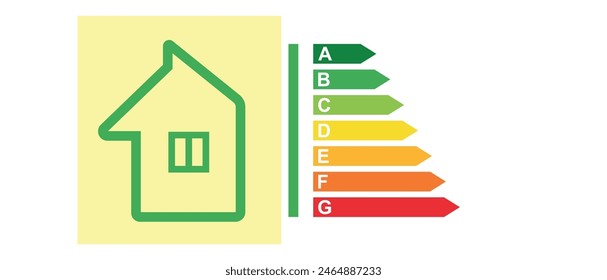 energy efficiency chart. energy efficiency house icon eco graphic vector. energy saving idea.	
