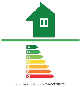 energy efficiency chart. energy efficiency house icon eco graphic vector. energy saving idea.