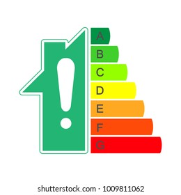 energy efficiency, energy class. Energy efficiency and home improvement concept. Eps10 vector illustration.