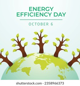 Plantilla de diseño del Día de la Eficiencia Energética adecuada para el uso de celebraciones. ilustración de vector de globo. ilustración de globo. vector eps 10. diseño plano.