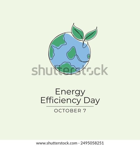 Energy Efficiency Day vector design template good for celebration usage. Energy Efficiency Day design. Continuous line drawing. eps 10.
