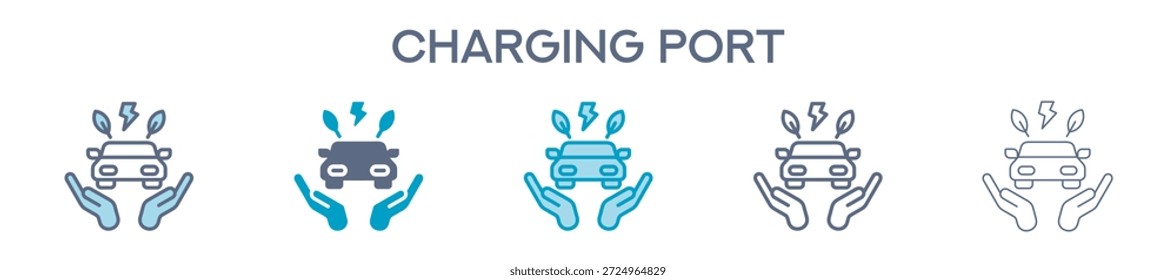 Elemento De Eficiencia Energética Para Diseño Gráfico - Estilos Múltiples. Ilustración vectorial De Dos Colores Y Negro. Los Diseños Múltiples De Los Iconos Se Pueden Utilizar Para El Móvil, Ui, Web