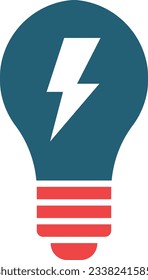 Energy Efficiency Glyph Two Color Icon For Personal And Commercial Use.

