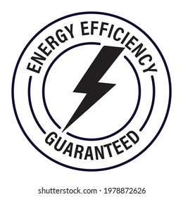 Energy Efficiency Guaranteed Vector Stamp. Electrical Product Efficiency Abstract 