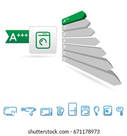 Energy Efficiency - home appliances, vector illustration
