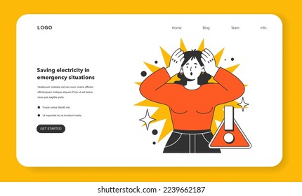 Energy efficiency at home in emergency situation. Energy crisis, how to live in conditions of limited energy resources. Electricity, heating and gas turning off. Flat vector illustration