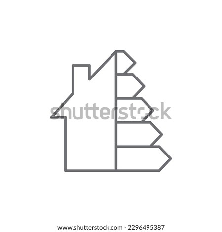 Energy efficiency home related vector linear icon. Smart eco house improvement sign. Alternative energy pictogram. Eco friendly. Green technology symbol. Editable stroke