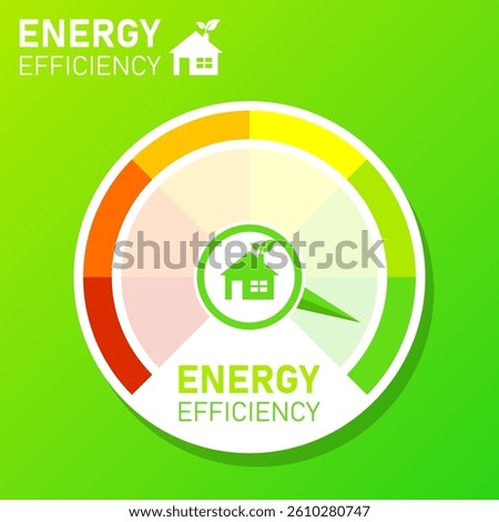 Energy efficiency house chart for concept design. 3d vector illustration. Home Chart concept. Vector icon.